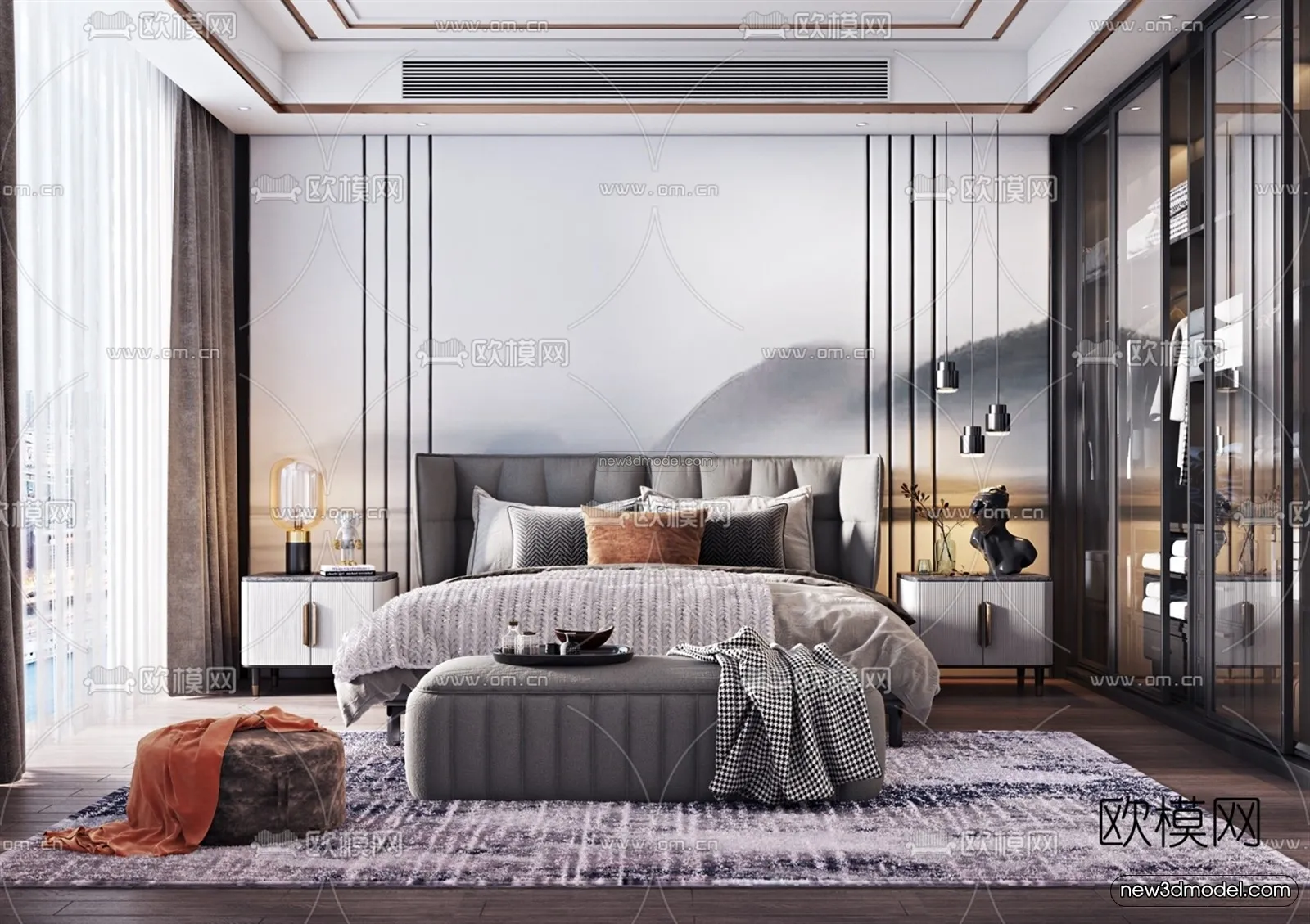 Luxury Style Interior 3D Blocks – Bedroom 3D Model – 209 – VRAY