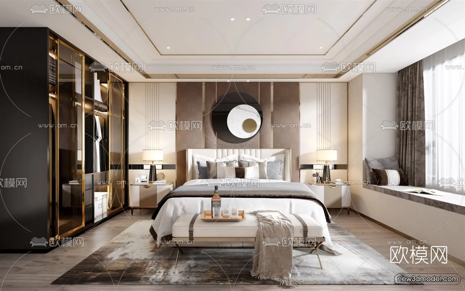 Luxury Style Interior 3D Blocks – Bedroom 3D Model – 210 – VRAY