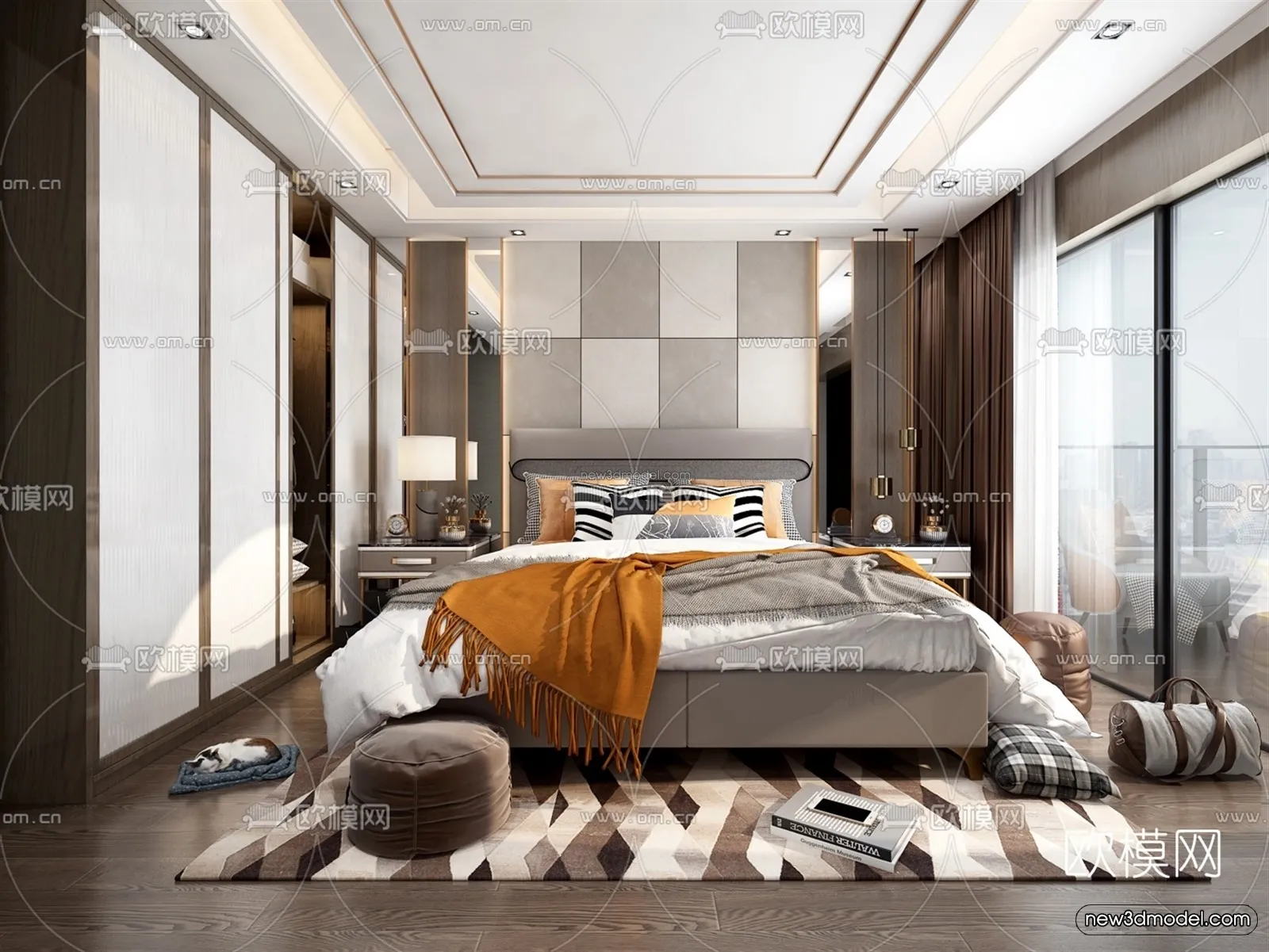 Luxury Style Interior 3D Blocks – Bedroom 3D Model – 211 – VRAY