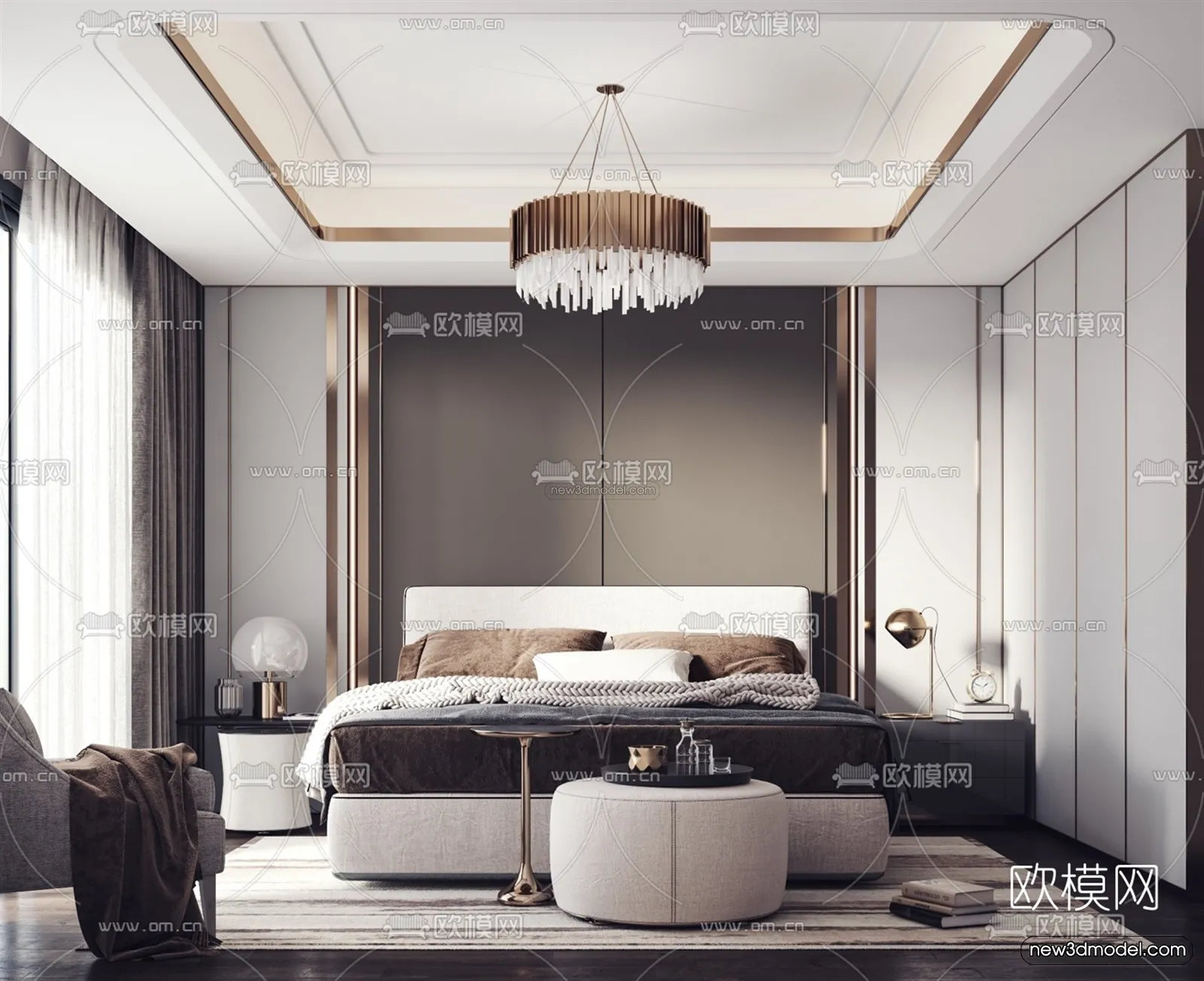 Luxury Style Interior 3D Blocks – Bedroom 3D Model – 212 – VRAY