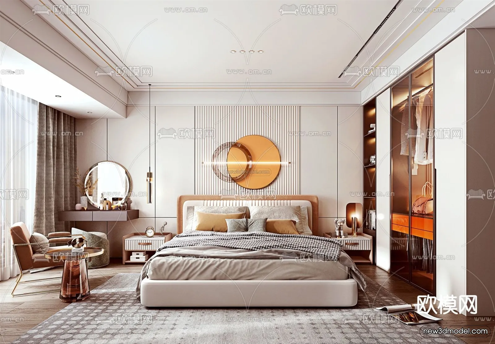 Luxury Style Interior 3D Blocks – Bedroom 3D Model – 214 – VRAY