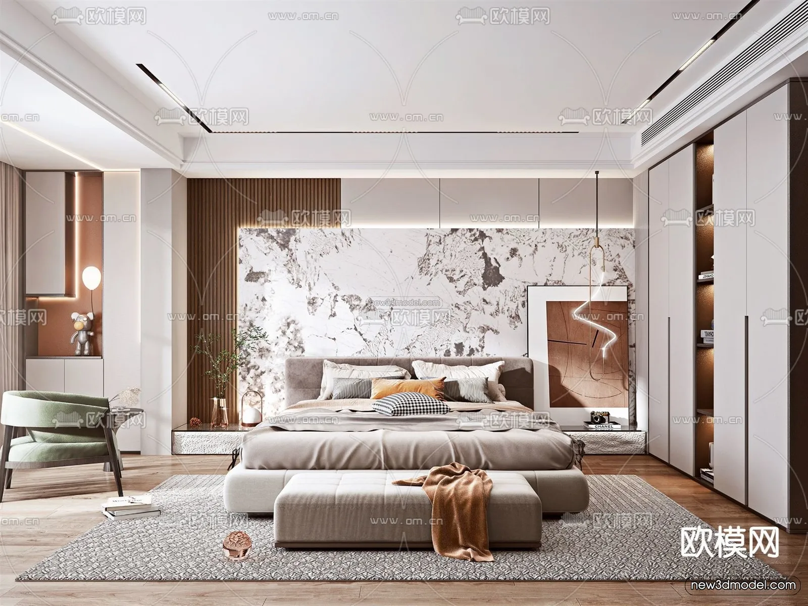 Luxury Style Interior 3D Blocks – Bedroom 3D Model – 216 – VRAY