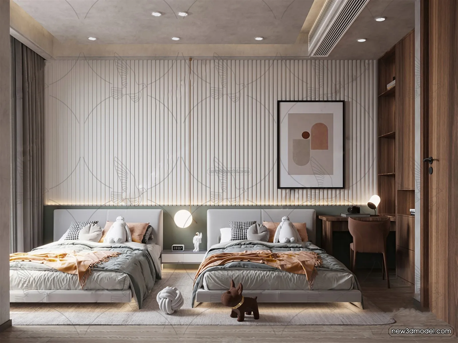 Luxury Style Interior 3D Blocks – Bedroom 3D Model – 217 – VRAY