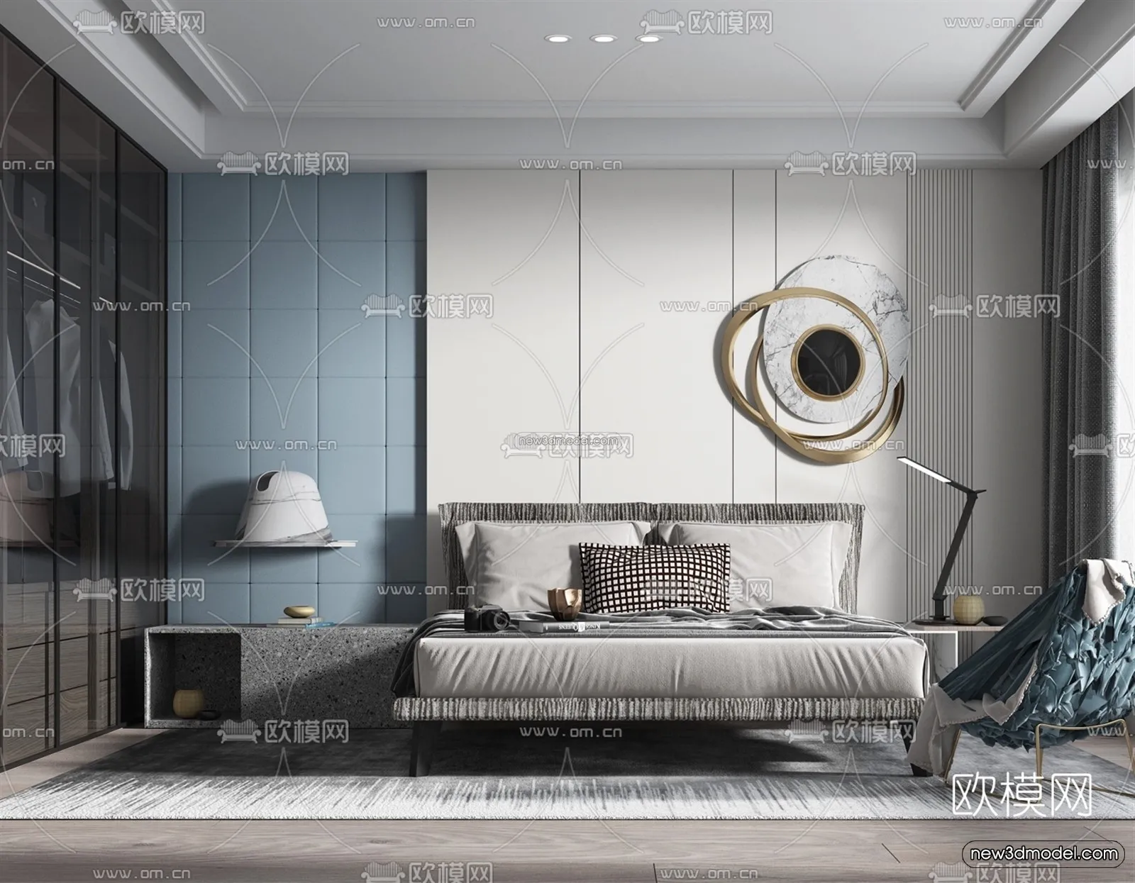 Luxury Style Interior 3D Blocks – Bedroom 3D Model – 219 – VRAY