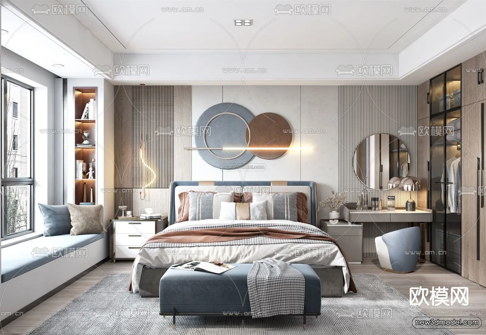 Luxury Style Interior 3D Blocks – Bedroom 3D Model – 221 – VRAY