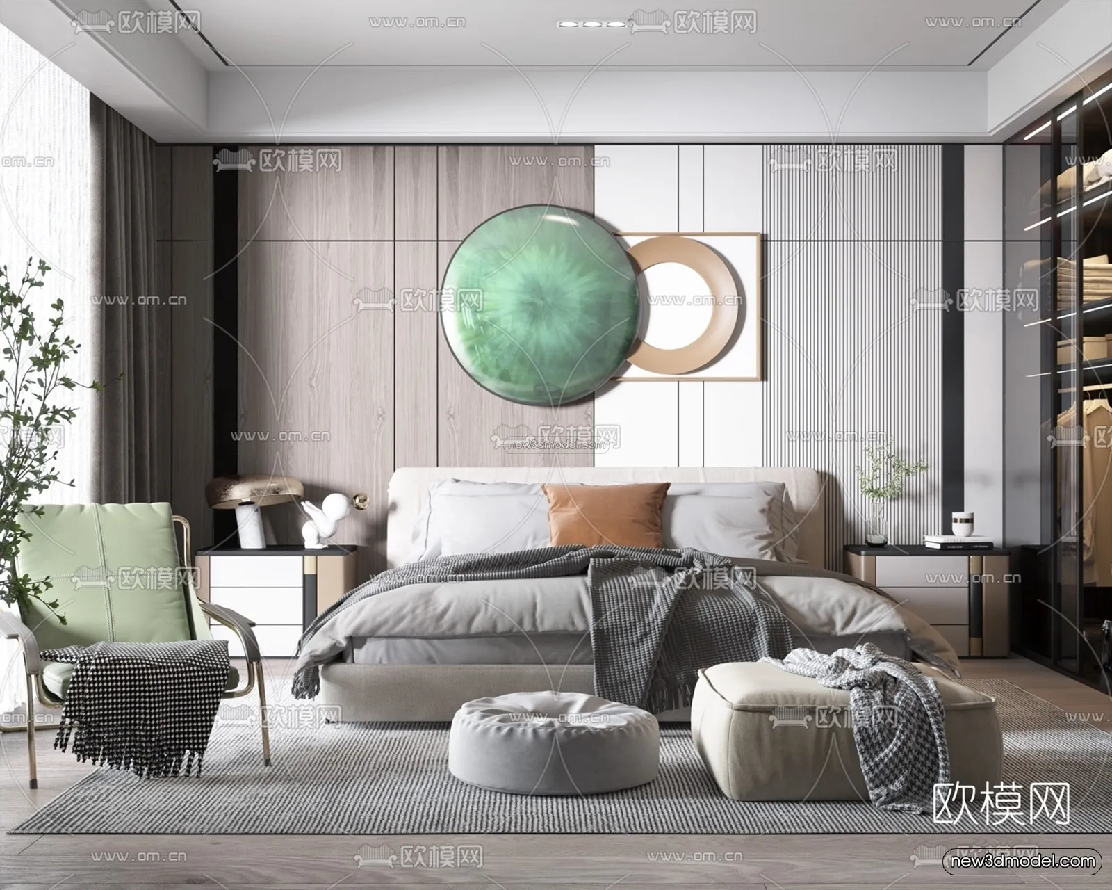 Luxury Style Interior 3D Blocks – Bedroom 3D Model – 222 – VRAY