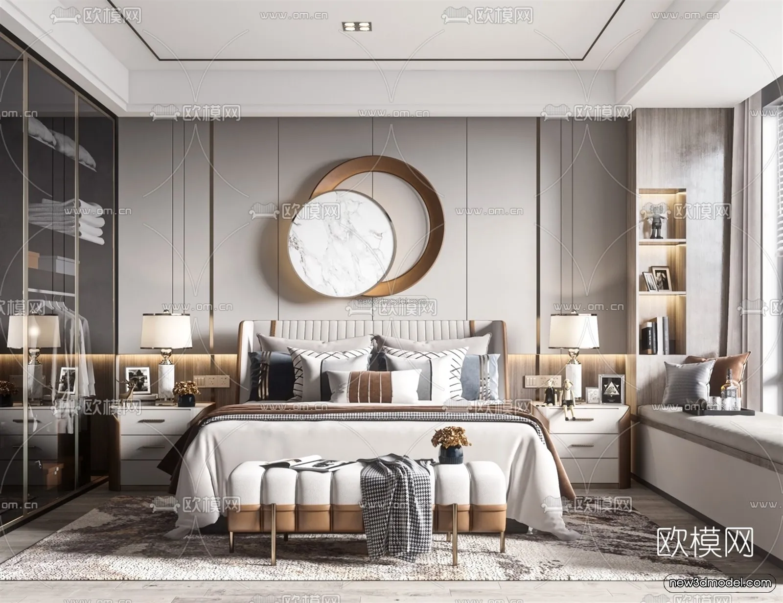 Luxury Style Interior 3D Blocks – Bedroom 3D Model – 223 – VRAY