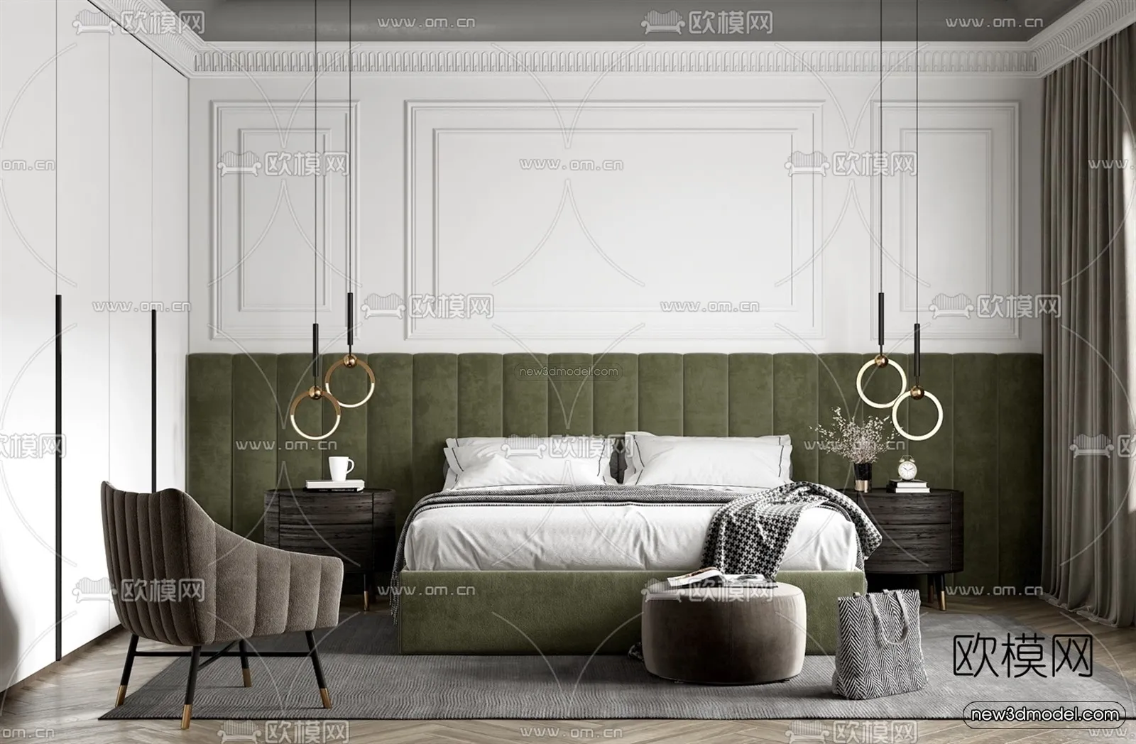 Luxury Style Interior 3D Blocks – Bedroom 3D Model – 226 – VRAY