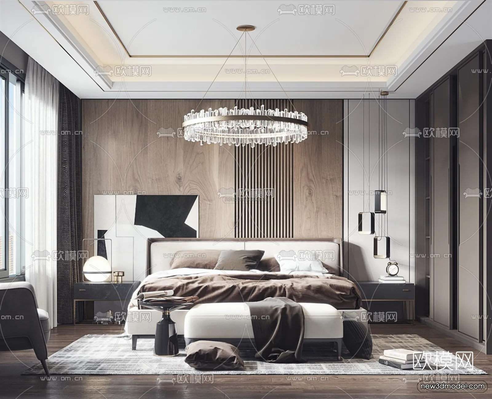 Luxury Style Interior 3D Blocks – Bedroom 3D Model – 228 – VRAY