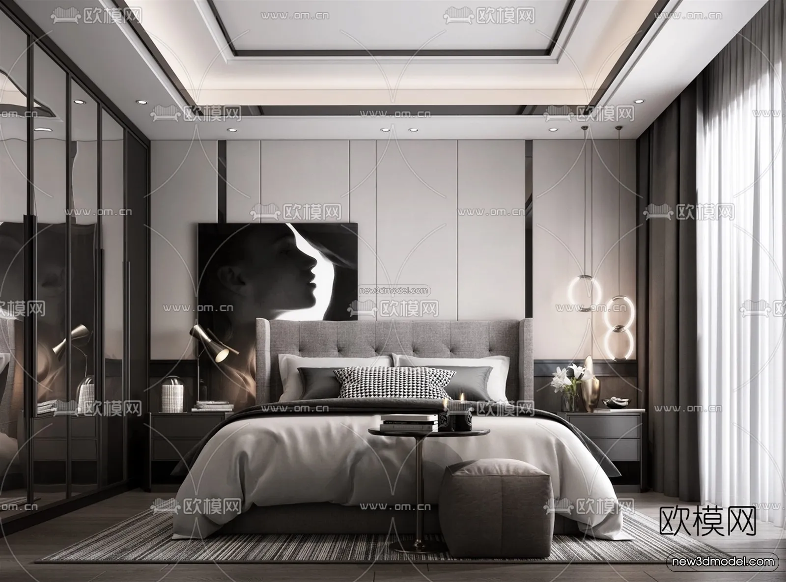 Luxury Style Interior 3D Blocks – Bedroom 3D Model – 231 – VRAY