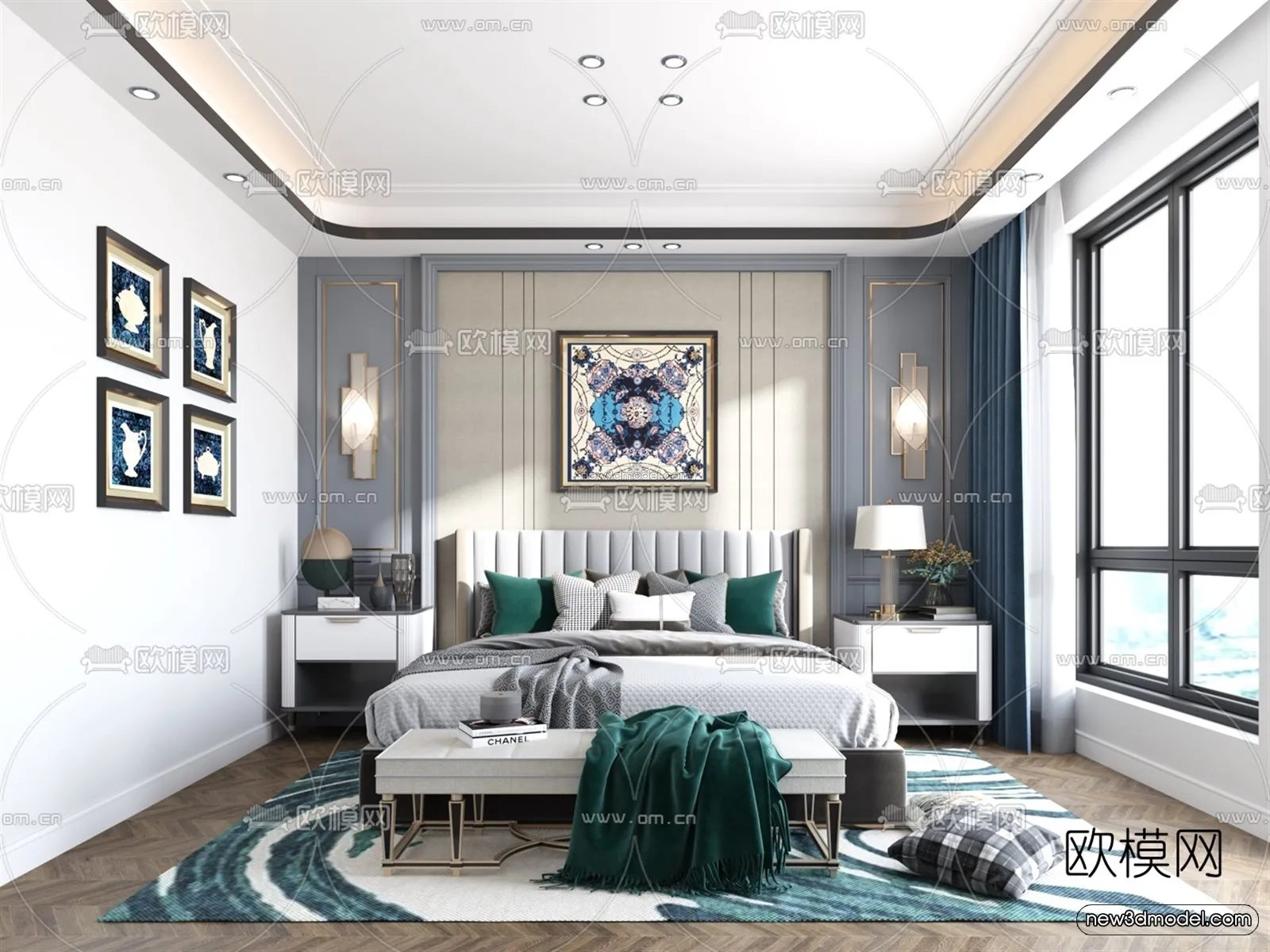 Luxury Style Interior 3D Blocks – Bedroom 3D Model – 233 – VRAY