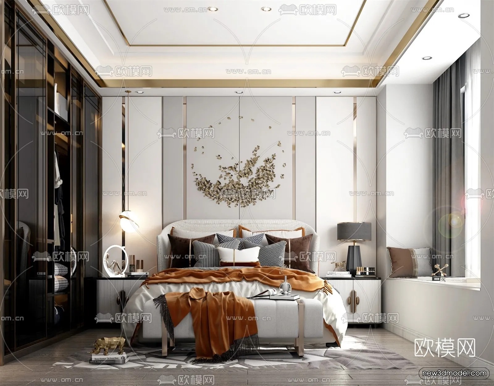 Luxury Style Interior 3D Blocks – Bedroom 3D Model – 235 – VRAY