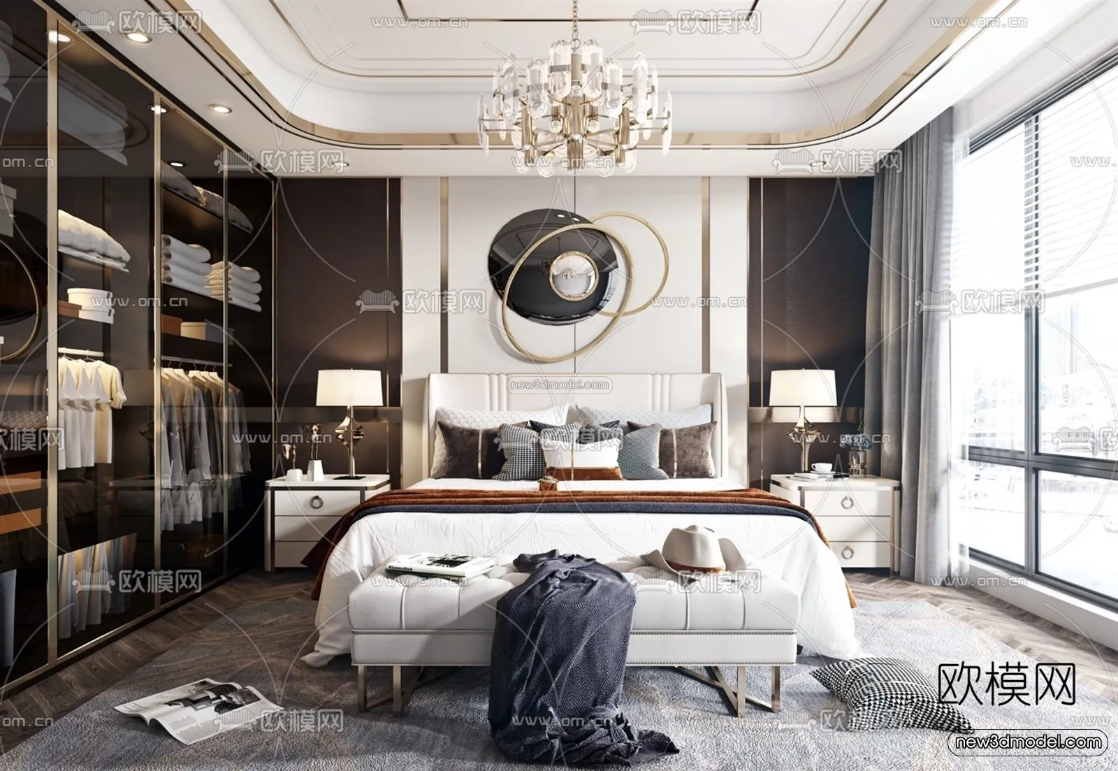 Luxury Style Interior 3D Blocks – Bedroom 3D Model – 237 – VRAY