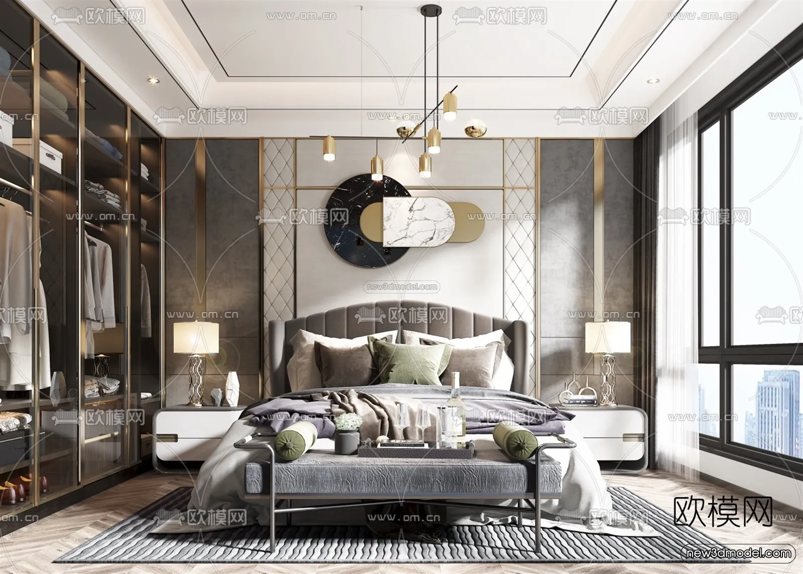 Luxury Style Interior 3D Blocks – Bedroom 3D Model – 238 – VRAY