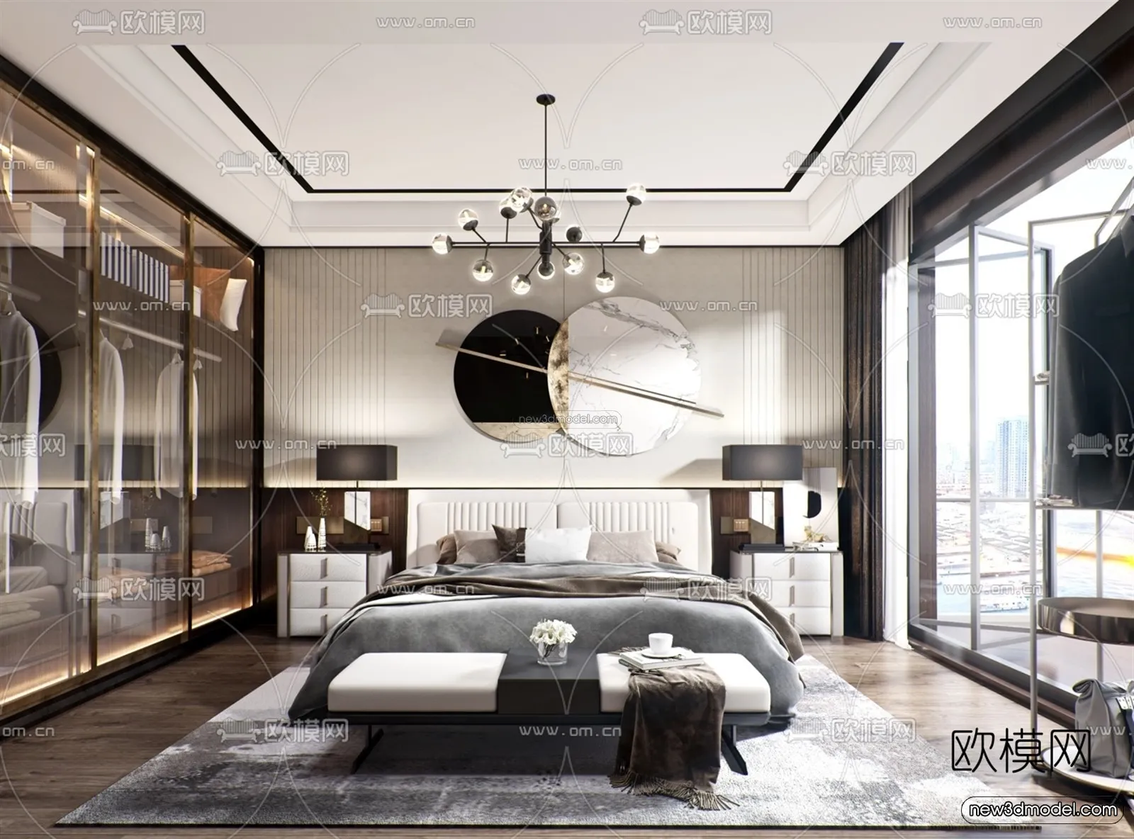 Luxury Style Interior 3D Blocks – Bedroom 3D Model – 243 – VRAY