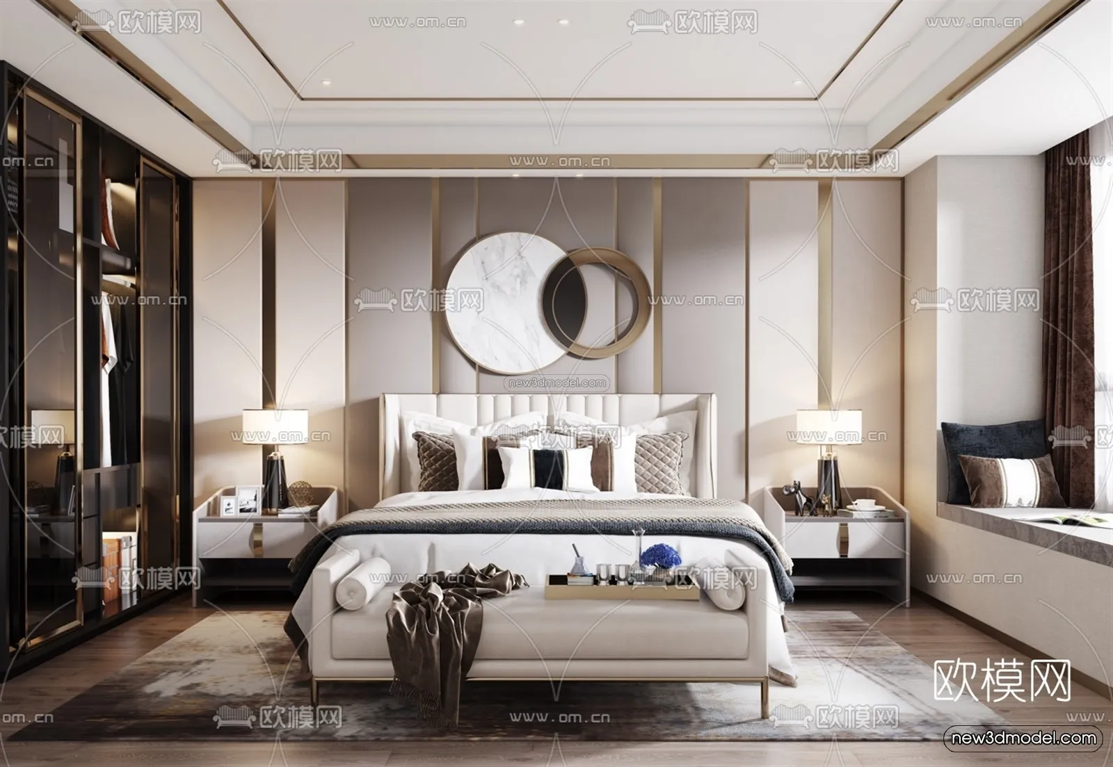 Luxury Style Interior 3D Blocks – Bedroom 3D Model – 244 – VRAY