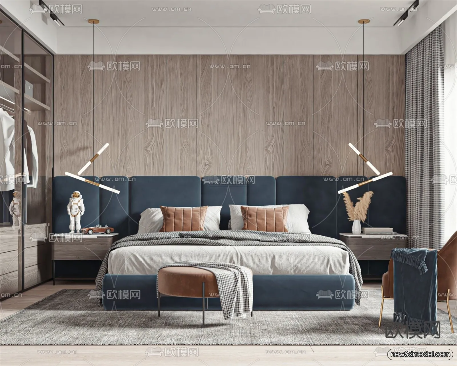 Luxury Style Interior 3D Blocks – Bedroom 3D Model – 245 – VRAY