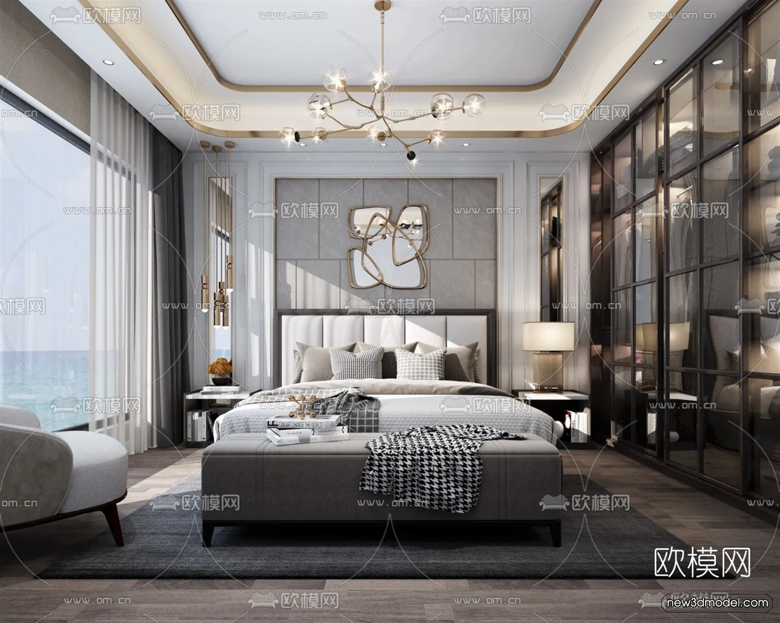 Luxury Style Interior 3D Blocks – Bedroom 3D Model – 251 – VRAY