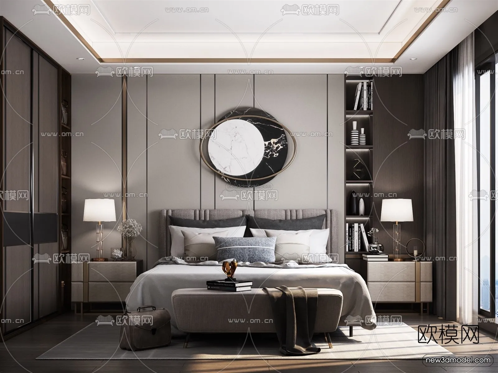 Luxury Style Interior 3D Blocks – Bedroom 3D Model – 253 – VRAY