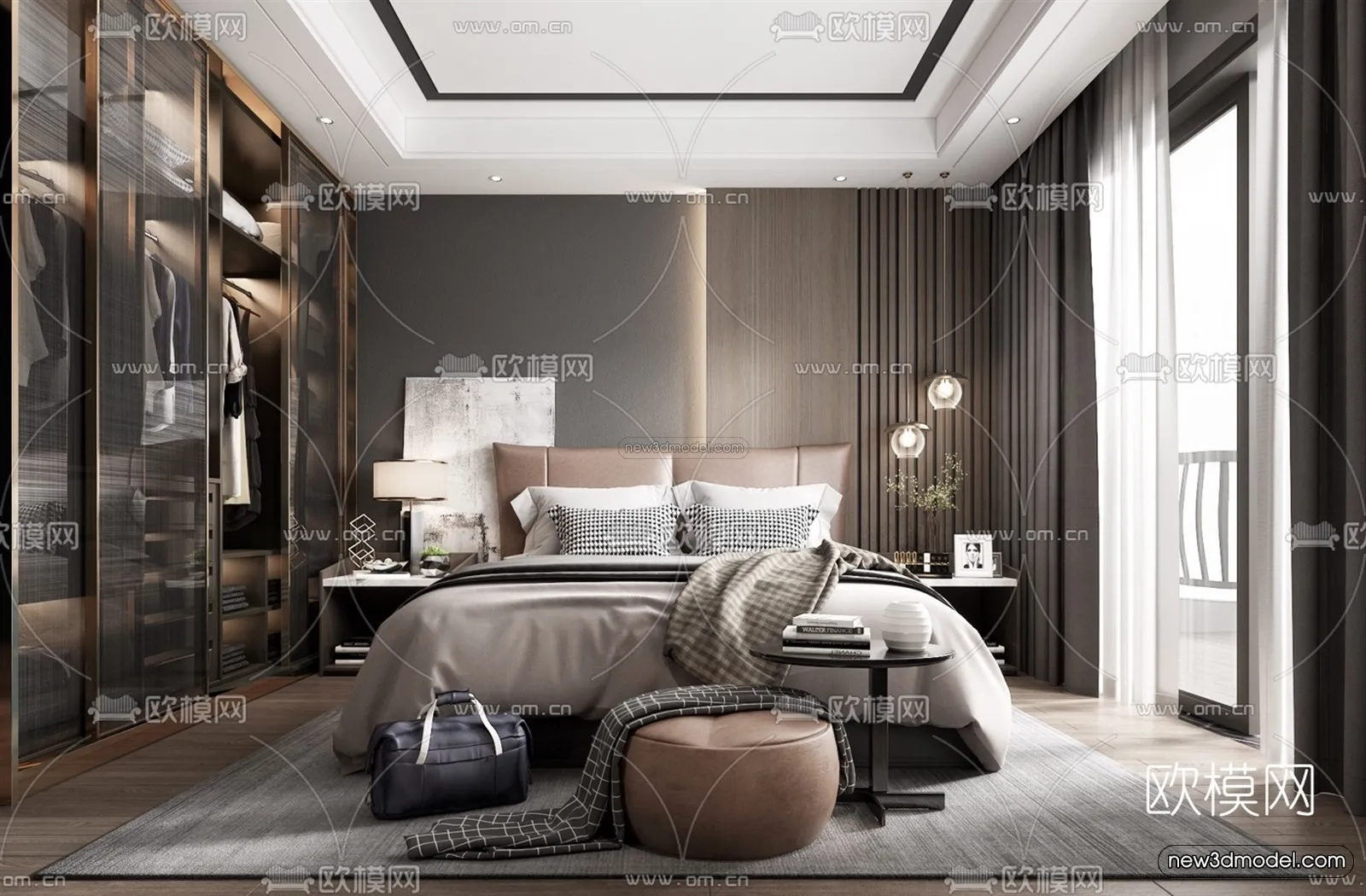 Luxury Style Interior 3D Blocks – Bedroom 3D Model – 254 – VRAY