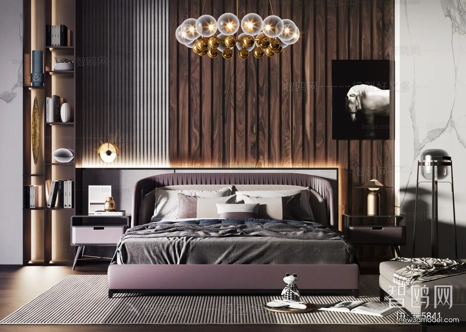 Luxury Style Interior 3D Blocks – Bedroom 3D Model – 255 – VRAY