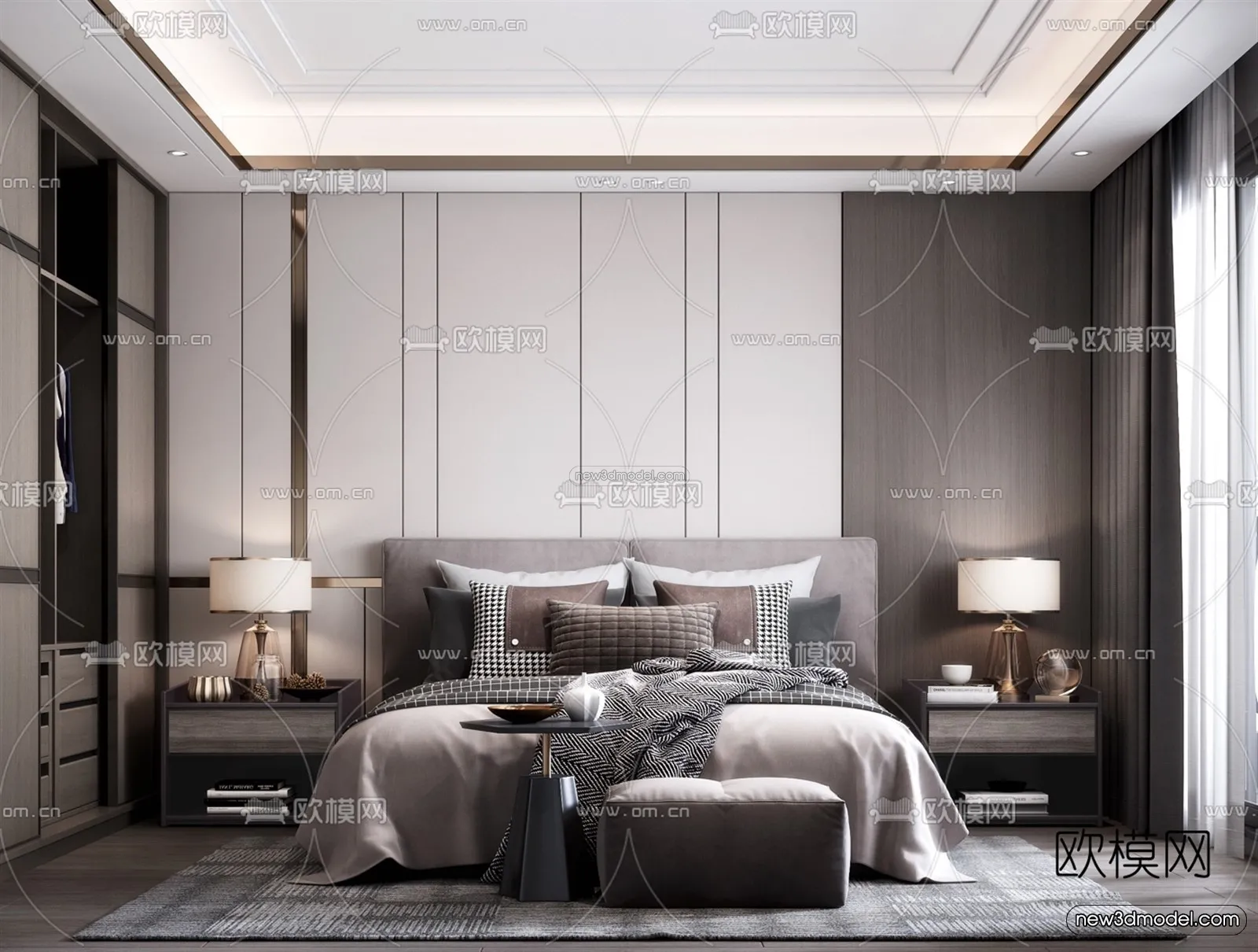 Luxury Style Interior 3D Blocks – Bedroom 3D Model – 256 – VRAY