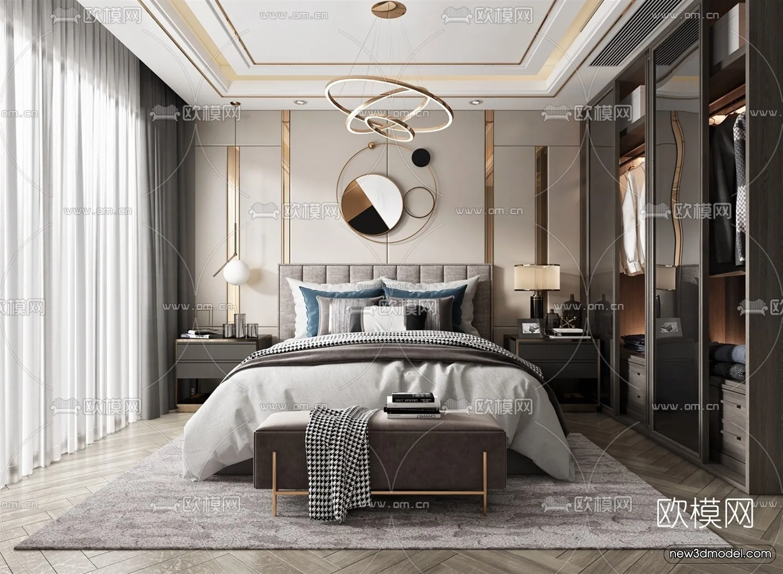 Luxury Style Interior 3D Blocks – Bedroom 3D Model – 257 – VRAY