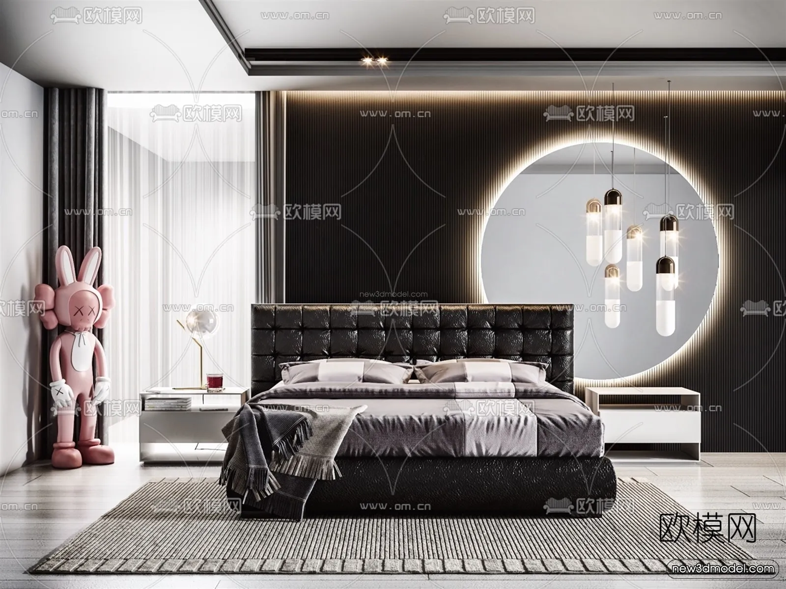 Luxury Style Interior 3D Blocks – Bedroom 3D Model – 258 – VRAY