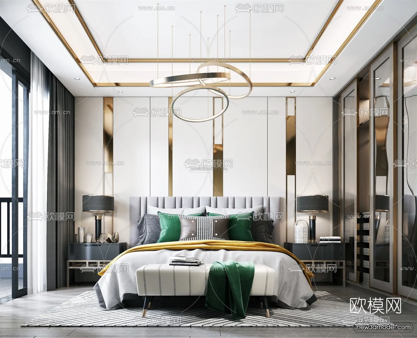 Luxury Style Interior 3D Blocks – Bedroom 3D Model – 264 – VRAY