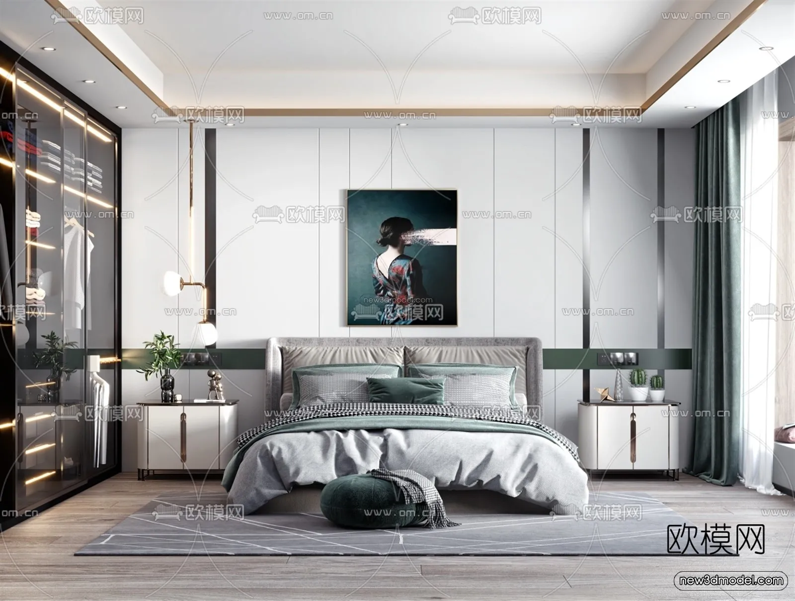 Luxury Style Interior 3D Blocks – Bedroom 3D Model – 265 – VRAY