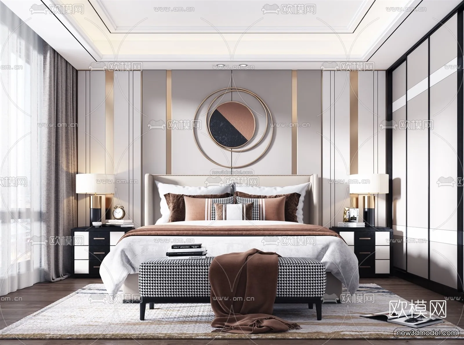 Luxury Style Interior 3D Blocks – Bedroom 3D Model – 266 – VRAY