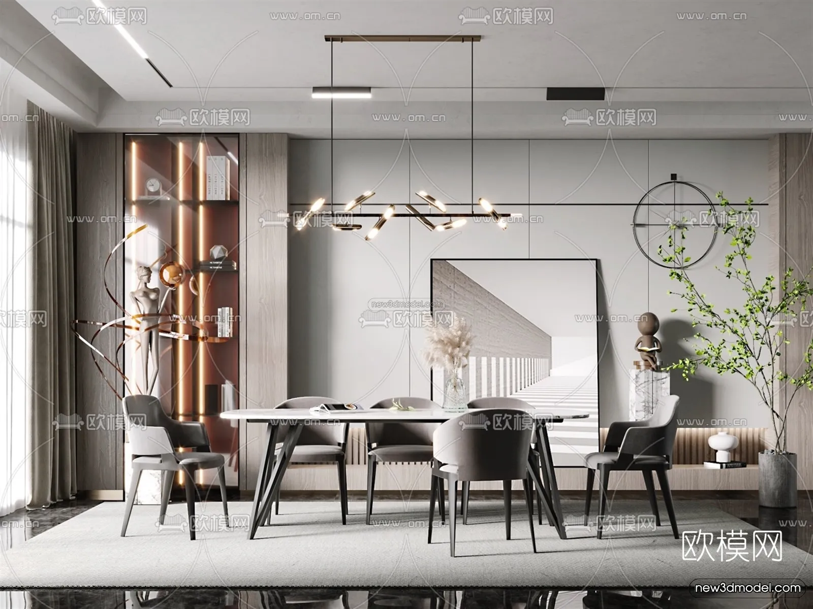 Luxury Style Interior 3D Blocks – Dining Room 3D Model – 188 – VRAY Luxury Style Interior 3D Blocks – Dining Room 3D Model – 188 – VRAY