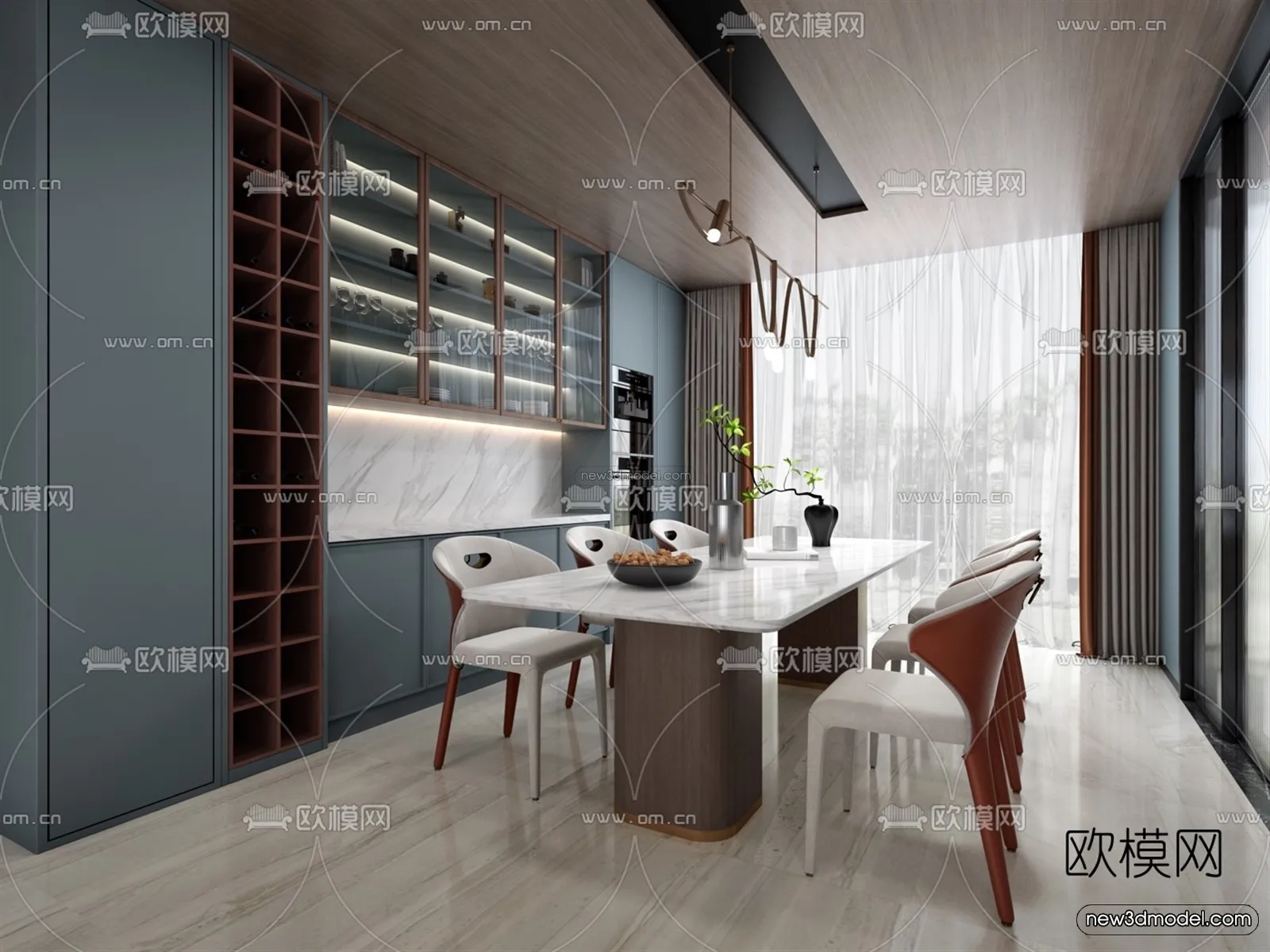 Luxury Style Interior 3D Blocks – Dining Room 3D Model – 192 – VRAY Luxury Style Interior 3D Blocks – Dining Room 3D Model – 192 – VRAY