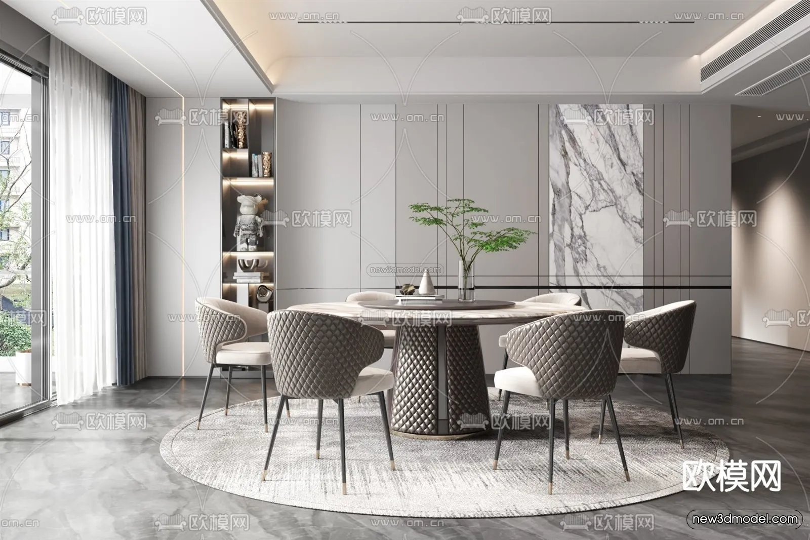 Luxury Style Interior 3D Blocks – Dining Room 3D Model – 193 – VRAY Luxury Style Interior 3D Blocks – Dining Room 3D Model – 193 – VRAY