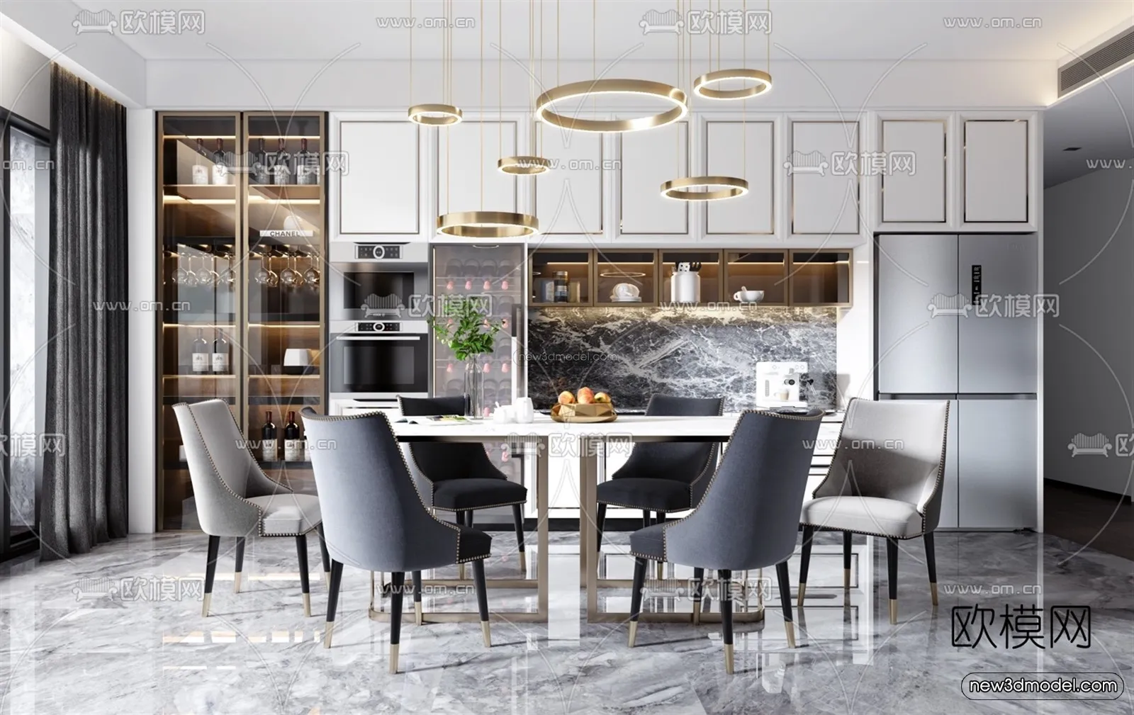 Luxury Style Interior 3D Blocks – Dining Room 3D Model – 199 – VRAY Luxury Style Interior 3D Blocks – Dining Room 3D Model – 199 – VRAY