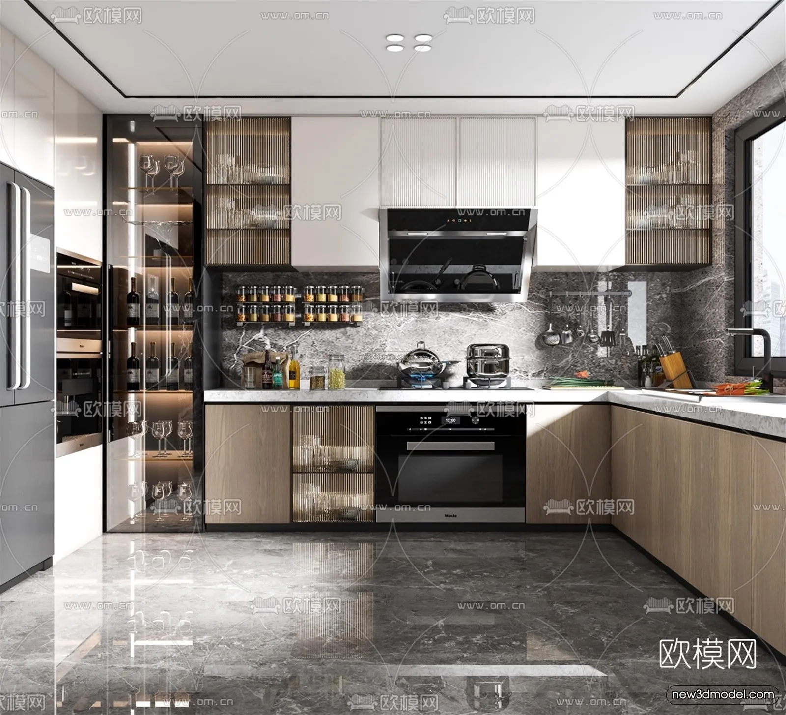 Luxury Style Interior 3D Blocks – Kitchen 3D Model – 269 – VRAY