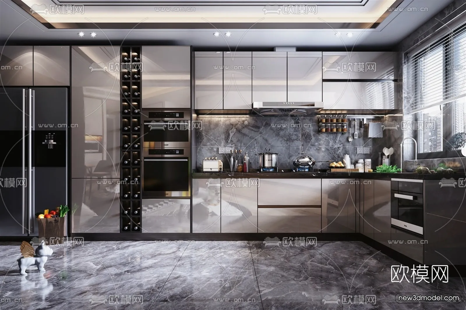 Luxury Style Interior 3D Blocks – Kitchen 3D Model – 270 – VRAY