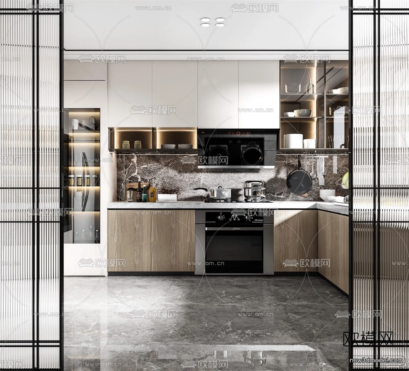 Luxury Style Interior 3D Blocks – Kitchen 3D Model – 274 – VRAY