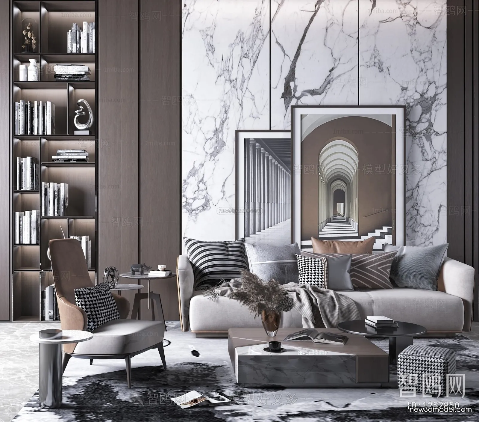 Luxury Style Interior 3D Blocks – Living Room 3D Model – 012 – VRAY