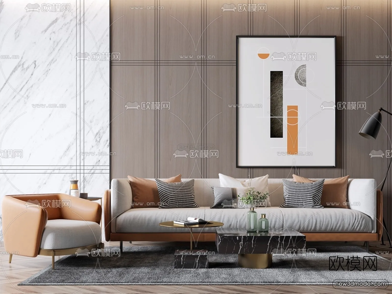 Luxury Style Interior 3D Blocks – Living Room 3D Model – 014 – VRAY