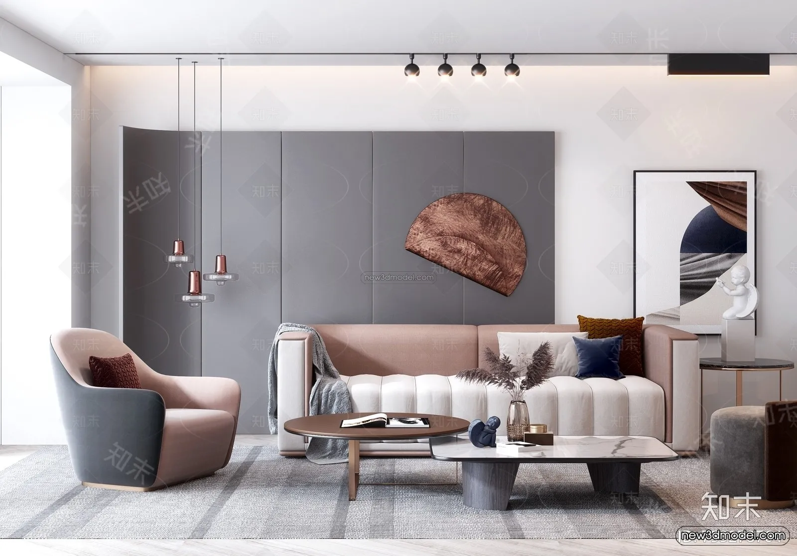 Luxury Style Interior 3D Blocks – Living Room 3D Model – 017 – VRAY