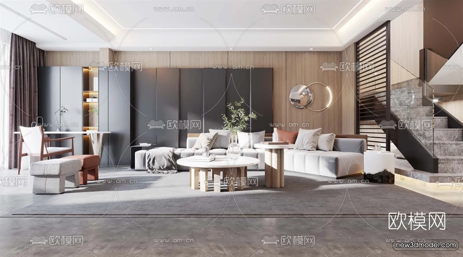 Luxury Style Interior 3D Blocks – Living Room 3D Model – 020 – VRAY