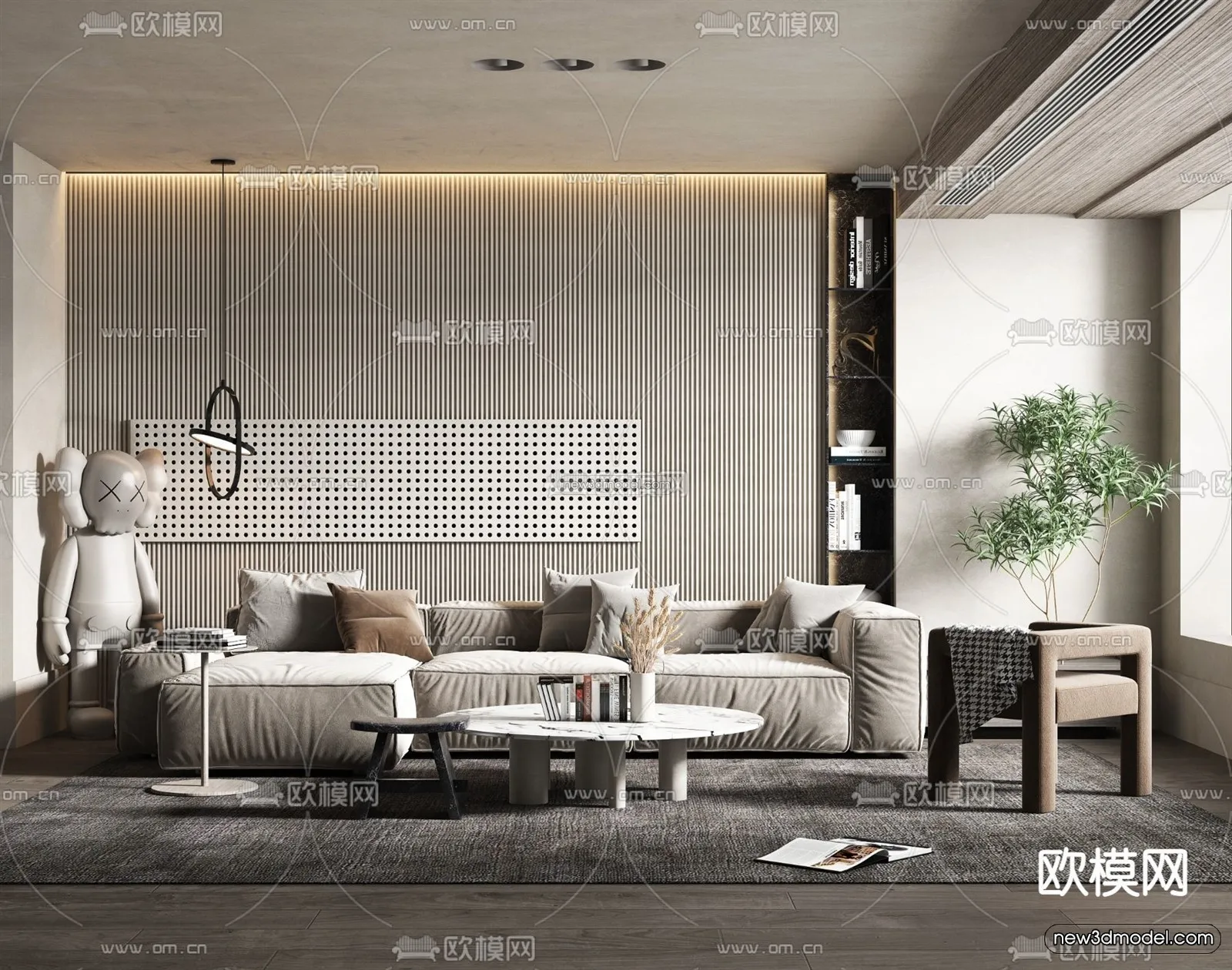 Luxury Style Interior 3D Blocks – Living Room 3D Model – 022 – VRAY