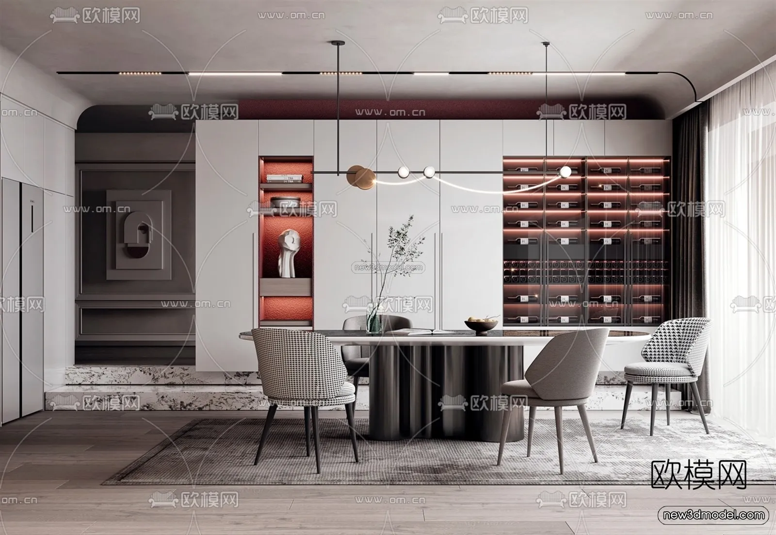 Luxury Style Interior 3D Blocks – Living Room 3D Model – 026 – VRAY