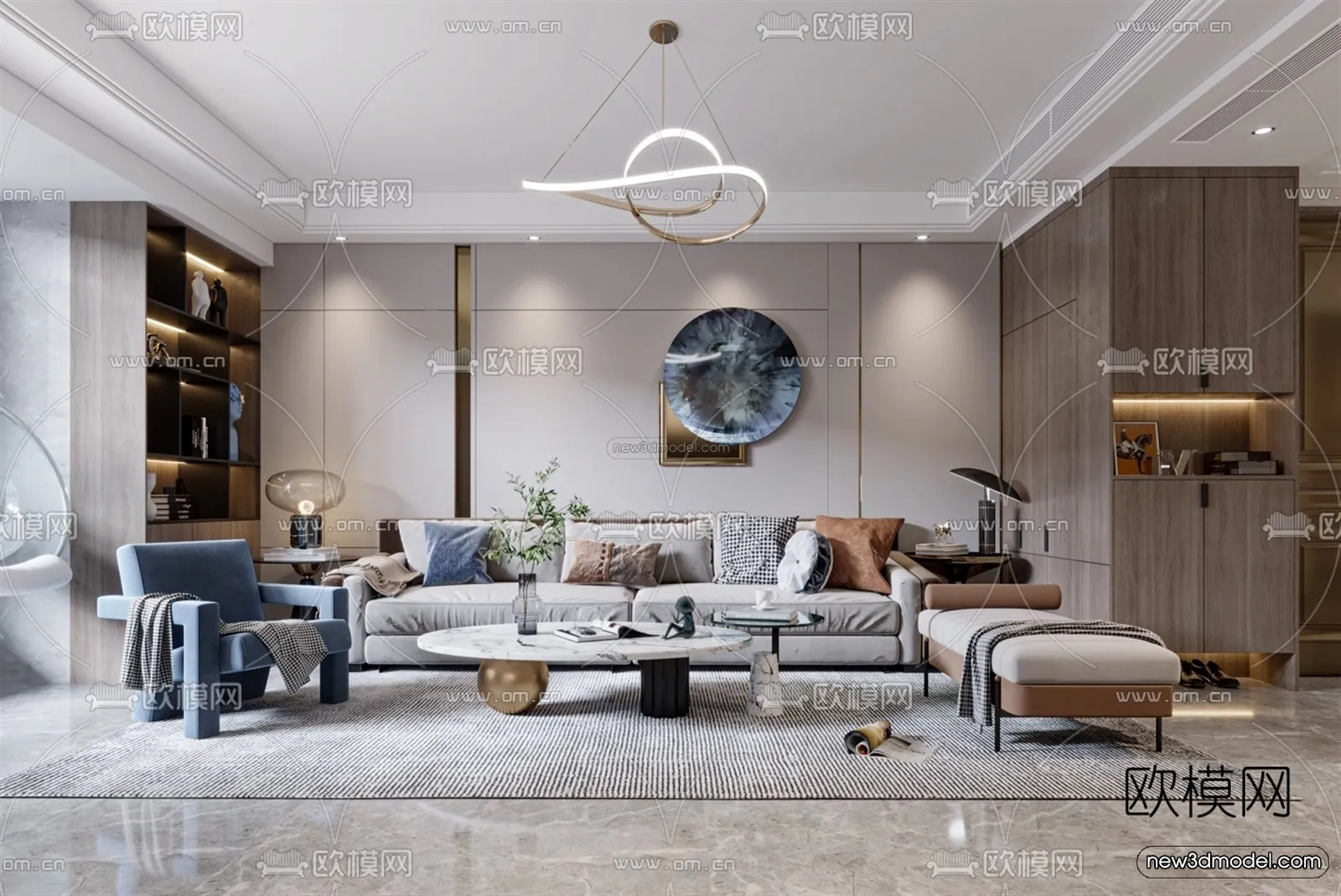 Luxury Style Interior 3D Blocks – Living Room 3D Model – 027 – VRAY