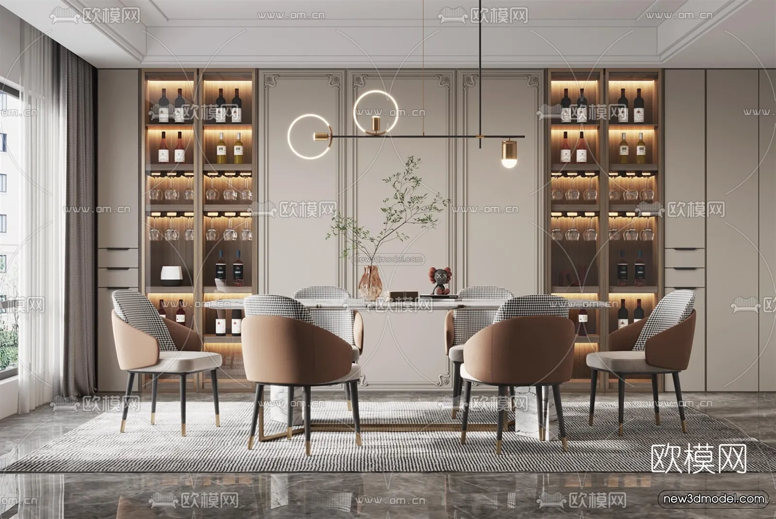 Luxury Style Interior 3D Blocks – Living Room 3D Model – 047 – VRAY