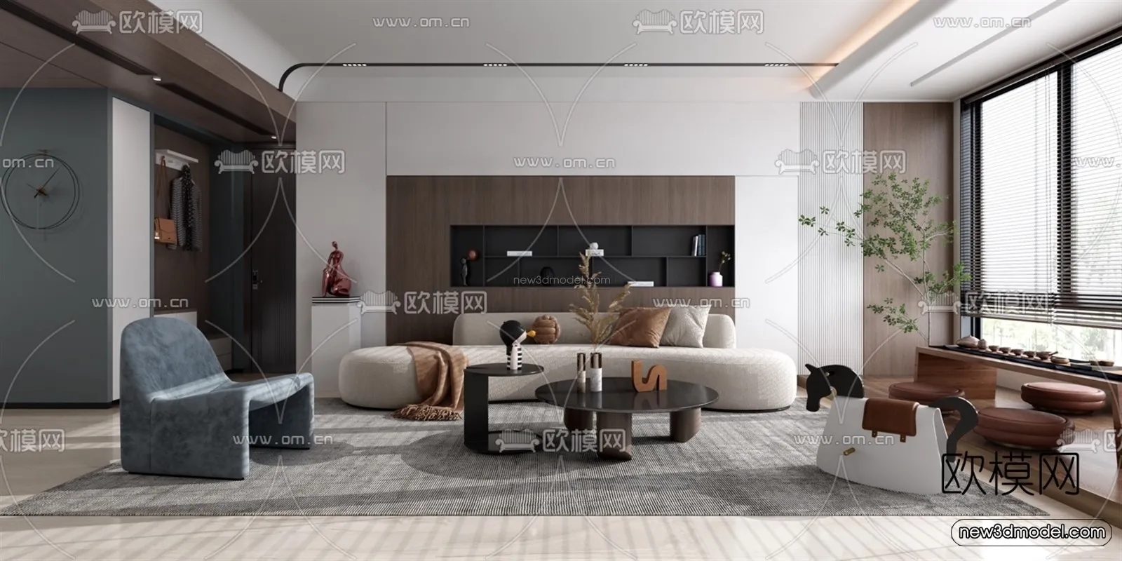 Luxury Style Interior 3D Blocks – Living Room 3D Model – 053 – VRAY