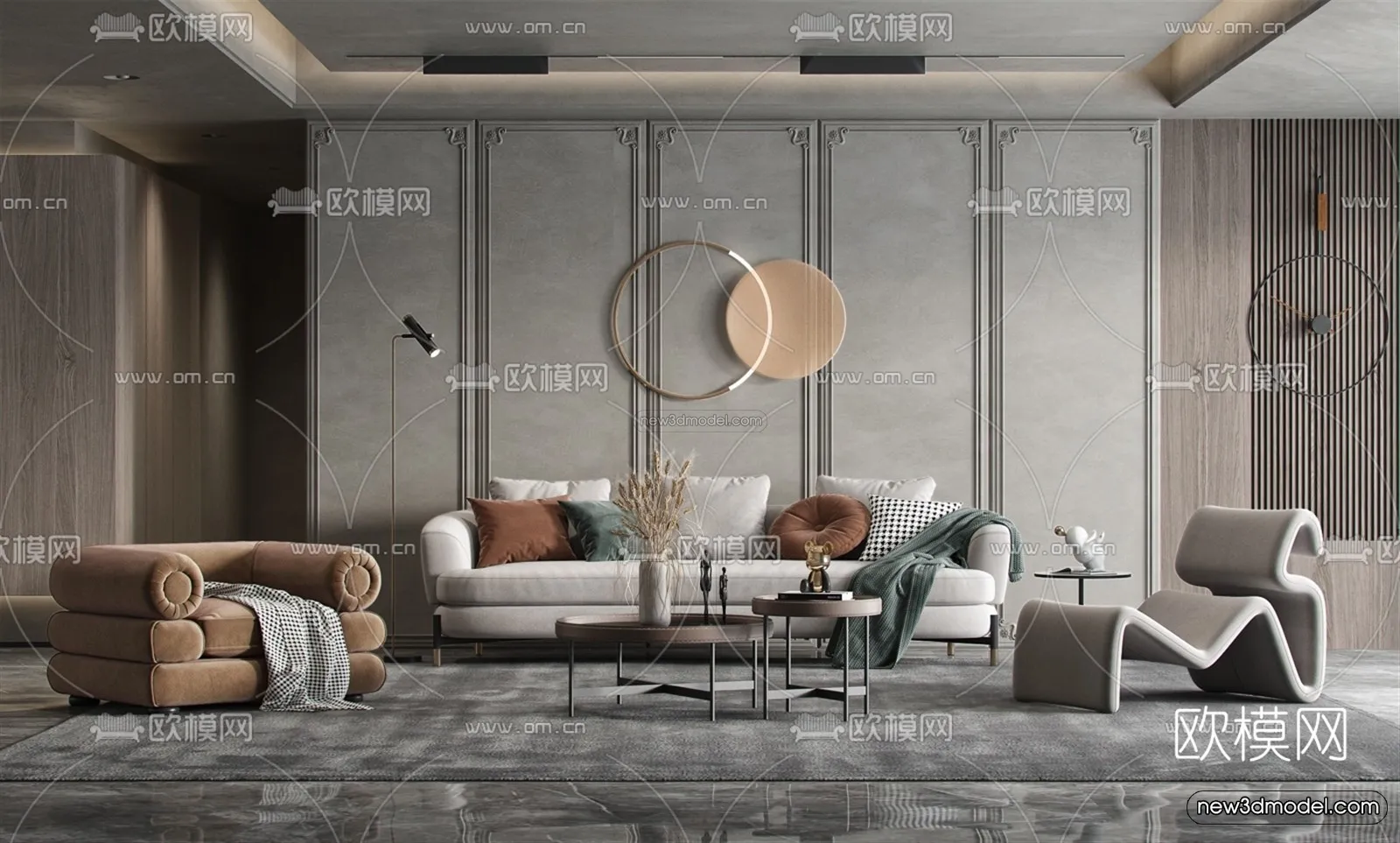 Luxury Style Interior 3D Blocks – Living Room 3D Model – 065 – VRAY