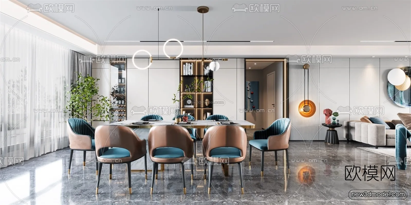 Luxury Style Interior 3D Blocks – Living Room 3D Model – 070 – VRAY