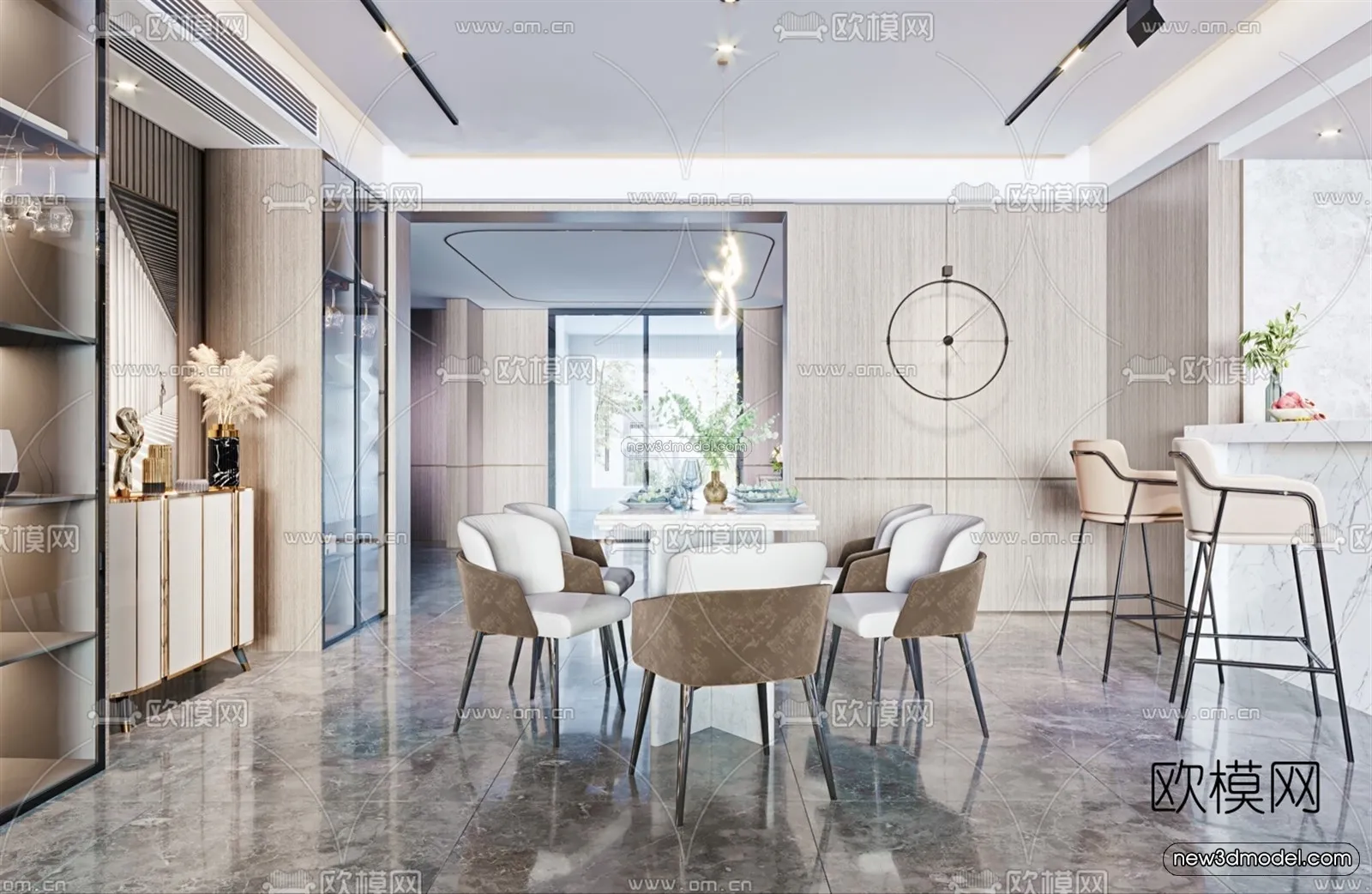 Luxury Style Interior 3D Blocks – Living Room 3D Model – 080 – VRAY